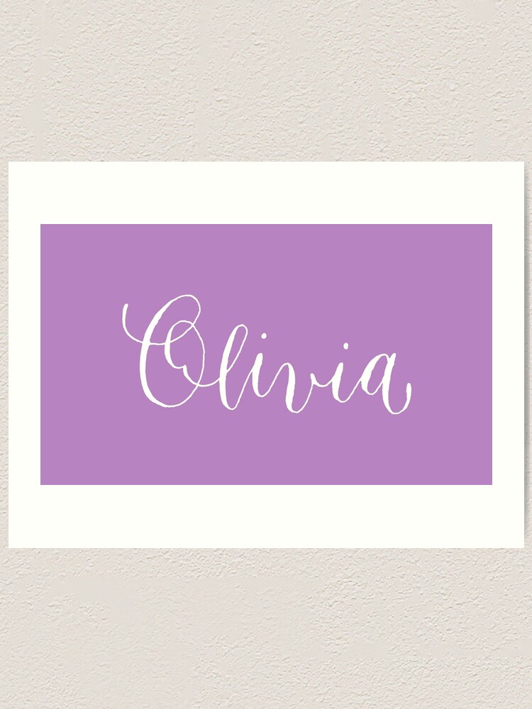 Olivia Modern Calligraphy Name Design Art Print For Sale By Cheesim