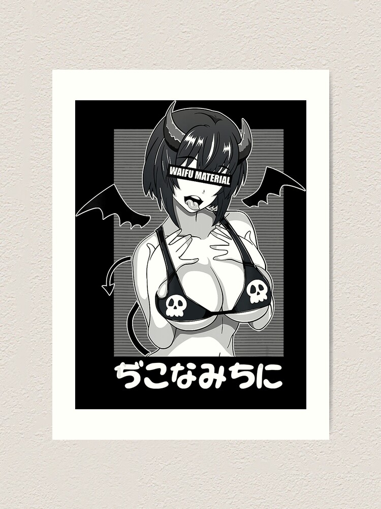 Ahegao Waifu Material Shirt Lewd Devil Anime Girl Cosplay Art Print For Sale By Laurie Sp Lela