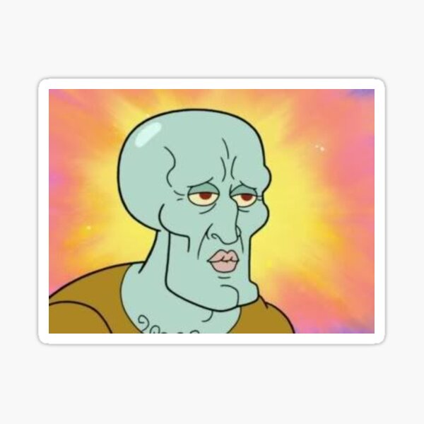 Handsome Squidward Stickers Redbubble