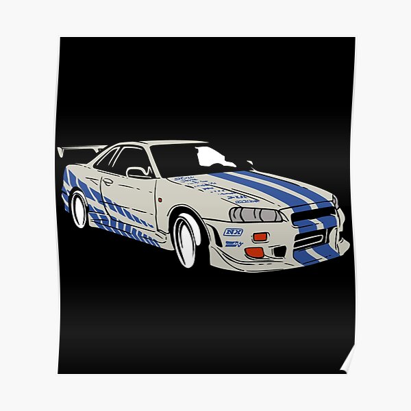 Skyline R34 Brian O Conner Sticker Poster For Sale By Dopenni372