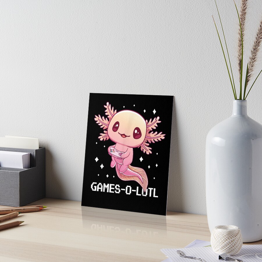 Gamesolotl Axolotl Video Gamer Kawaii Pastel Goth Anime Art Board