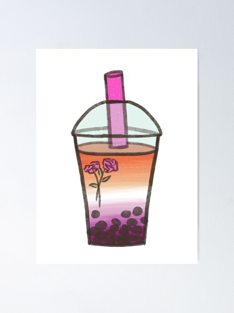 Lesbian Pride Boba Poster For Sale By Antisocialdraws Redbubble