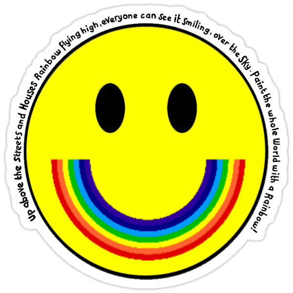 Rainbow Smiley Face Stickers By Grainwavez Redbubble