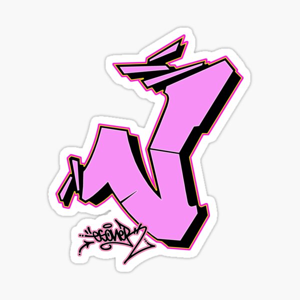 Pink V By Esone Urban Graffiti Street Style Sticker For Sale By