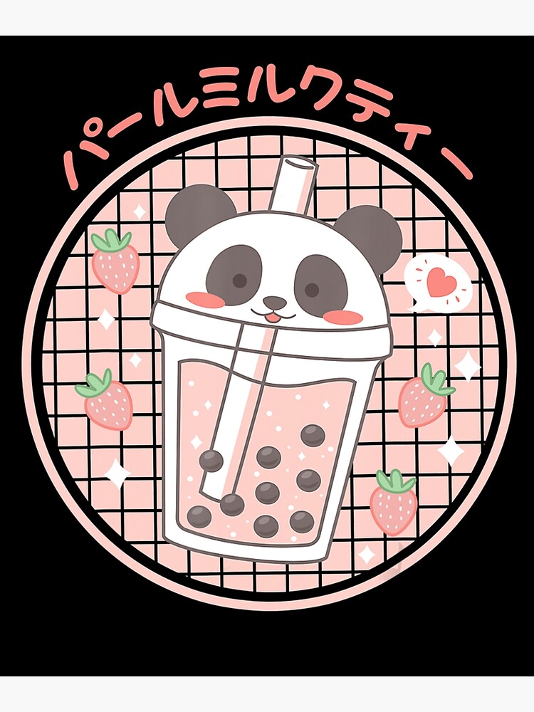 Boba Tea Bubble Milk Cute Panda Kawaii Anime Japanese Photographic