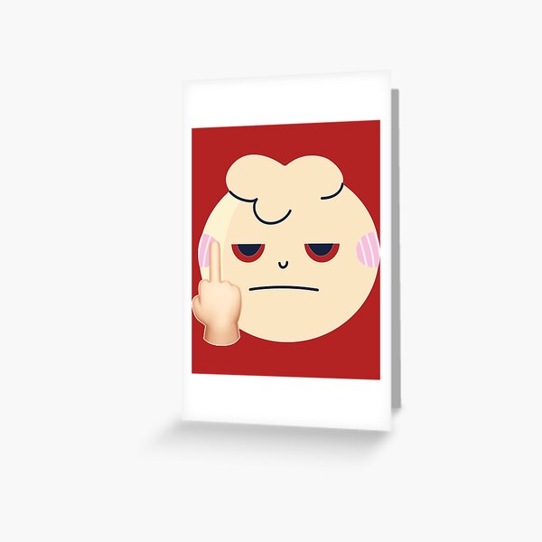 BeigeLight Pink Fuck You Emoji Greeting Card For Sale By TEDGLOBAL99