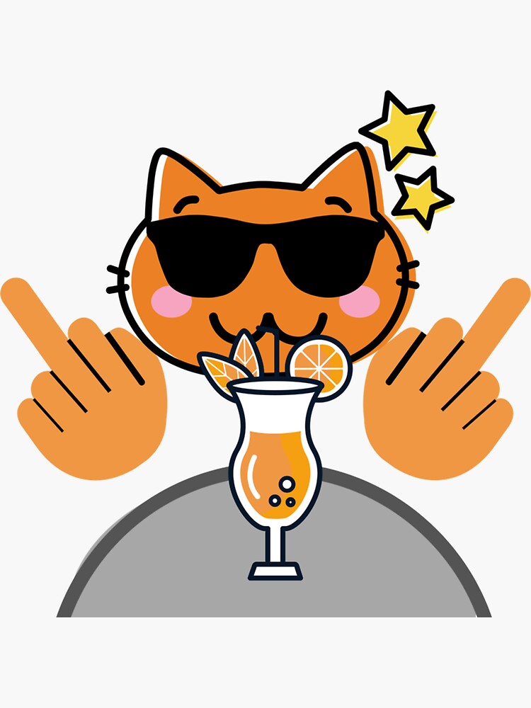 Cool Cat Fuck You Emoji Sticker For Sale By TEDGLOBAL99 Redbubble