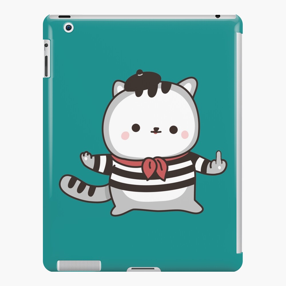 French Cute Kawaiicat Fuck Off Emoji Ipad Case Skin By Tedglobal