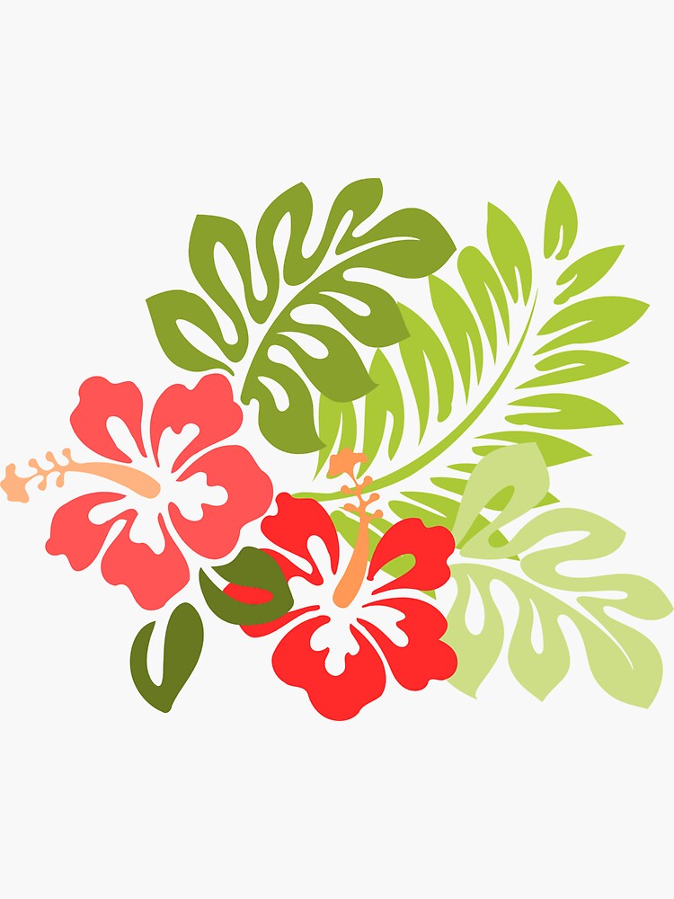 Colorful Hawaiian Hibiscus Flowers Sticker For Sale By Pdgraphics