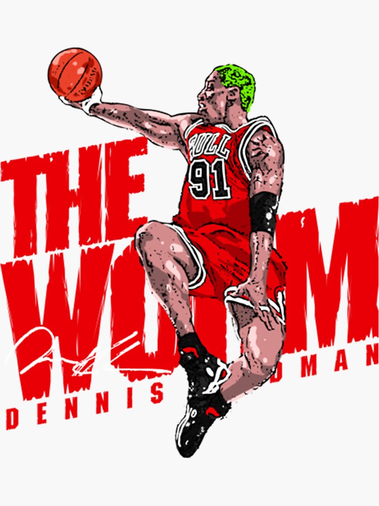 Dennis Rodman Fan Art Sticker For Sale By Hixsonrkoehler Redbubble