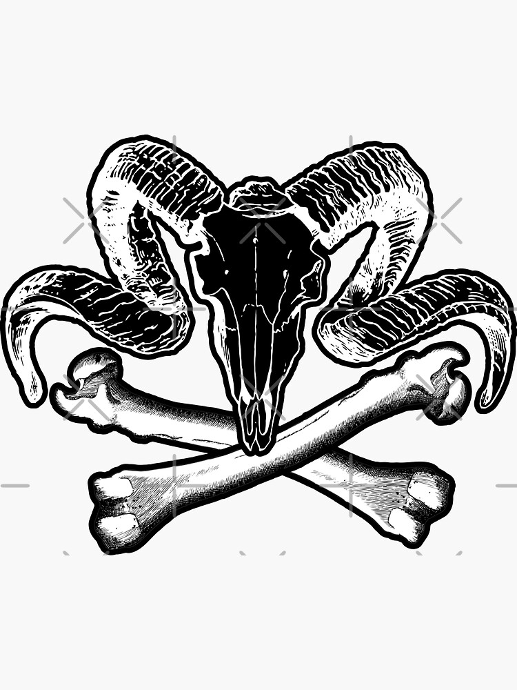 Ram Skull And Crossbones Sticker For Sale By Geminisq Redbubble