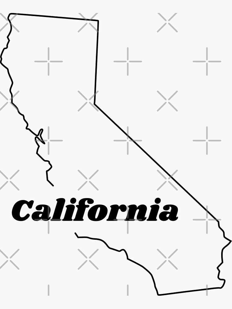 California State Outline Sticker For Sale By A Fredo Redbubble