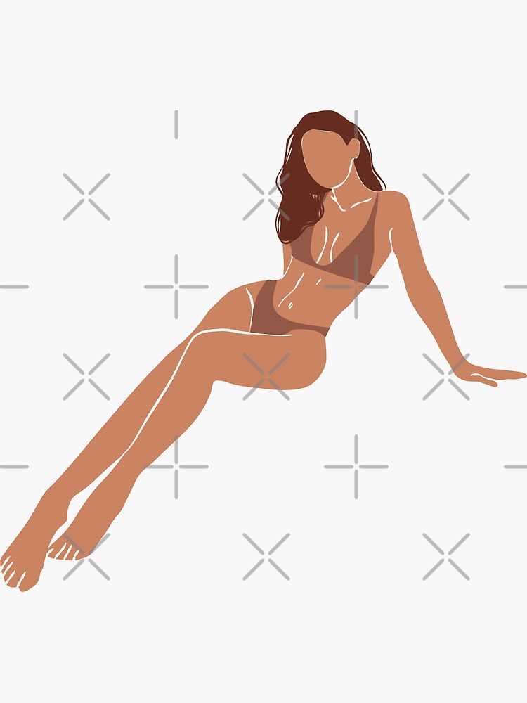 Girl In Nude Swimsuit Sticker For Sale By Moschiorini Redbubble