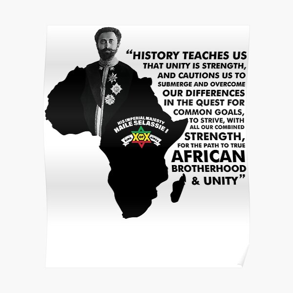 Haile Selassie Quote History Teaches Us Love Poster For Sale By