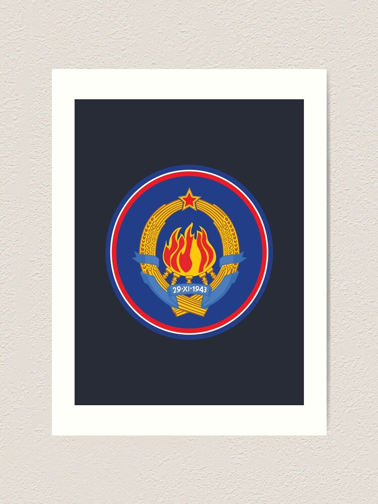 Ex Yugoslavia Jugoslavija Sfrj Coat Of Arms Grb Zastava Art Print For