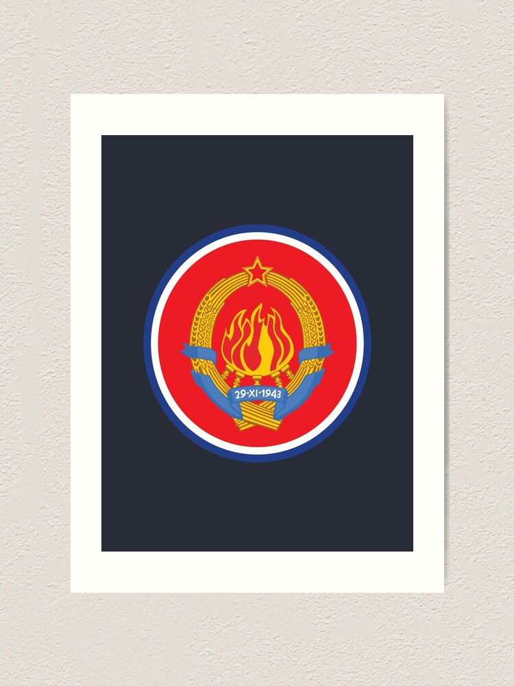 Ex Yugoslavia Jugoslavija SFRJ Coat Of Arms Grb Zastava Art Print For