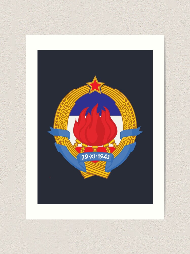 Ex Yugoslavia Jugoslavija SFRJ Coat Of Arms Grb Zastava Art Print For