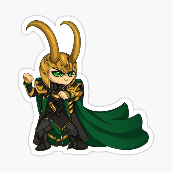 Pegatina Loki De Dibujos Animados De Blitz380 Redbubble