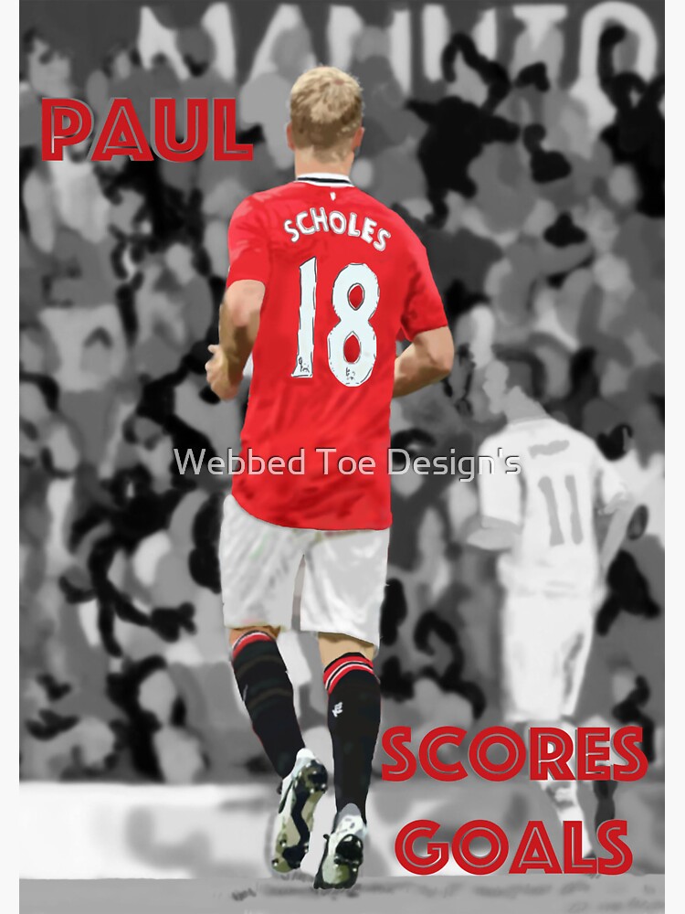 Paul Scholes Scores Goals Sticker By TDCartoonArt Redbubble