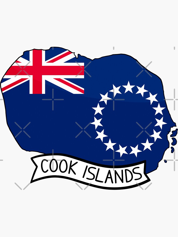 Cook Islands Flag Map Sticker Sticker For Sale By Drawingvild Redbubble