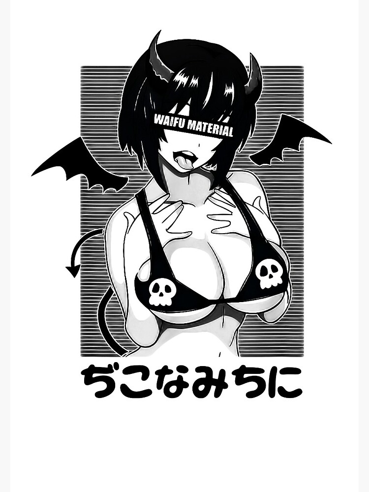 Ahegao Waifu Material Shirt Lewd Devil Anime Girl Spiral Notebook By VIJITHKHAN Redbubble