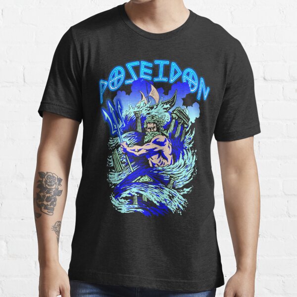 Poseidon Ancient Greek Gods And Monsters Mythology Retrowave T Shirt