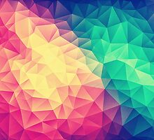Abstract Polygon Multi Color Cubism Triangle Design by badbugs