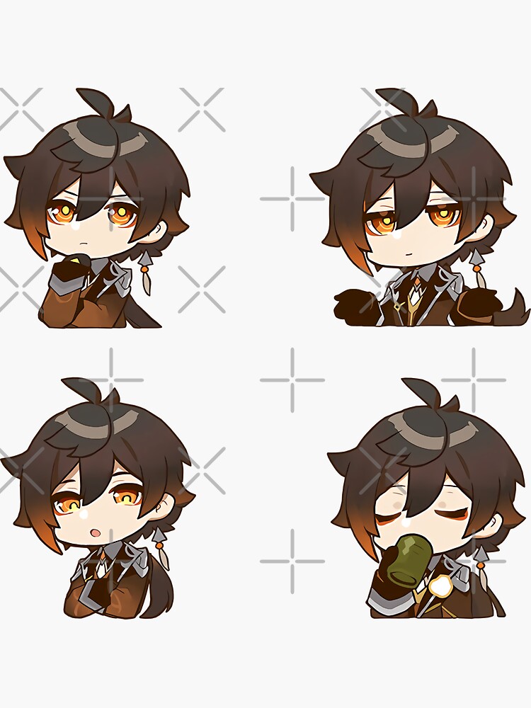 Zhongli Genshin Impact Chibi Stickers Set Sticker For Sale By Dudu