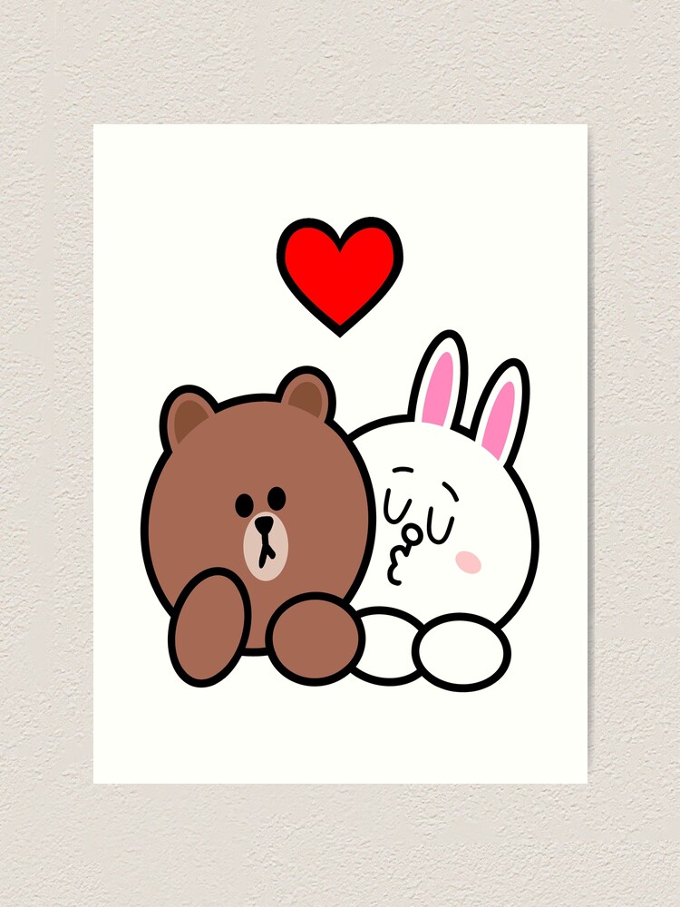 Brown Bear And Cony In Love Art Print For Sale By Tommytbird Redbubble