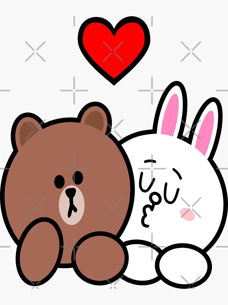 Brown Bear And Cony In Love Sticker For Sale By Tommytbird Redbubble