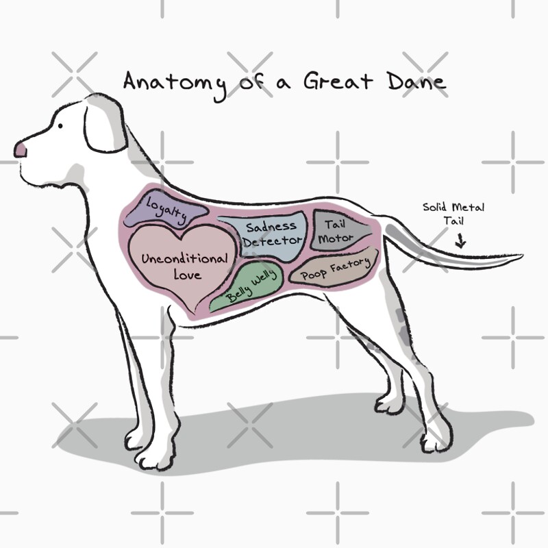 "Anatomy of a Great Dane" One Piece - Short Sleeve by MommySketchpad