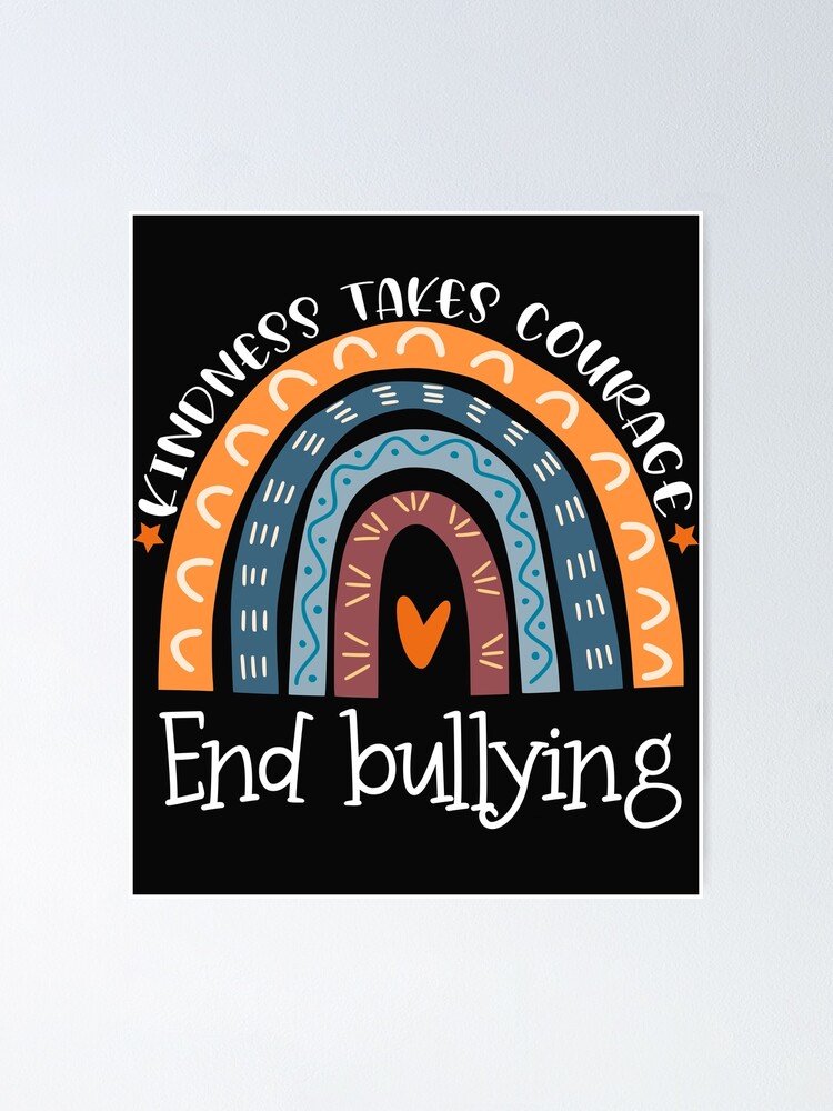 Funny Kindness Takes Courage End Bullying Unity Day Orange Poster For