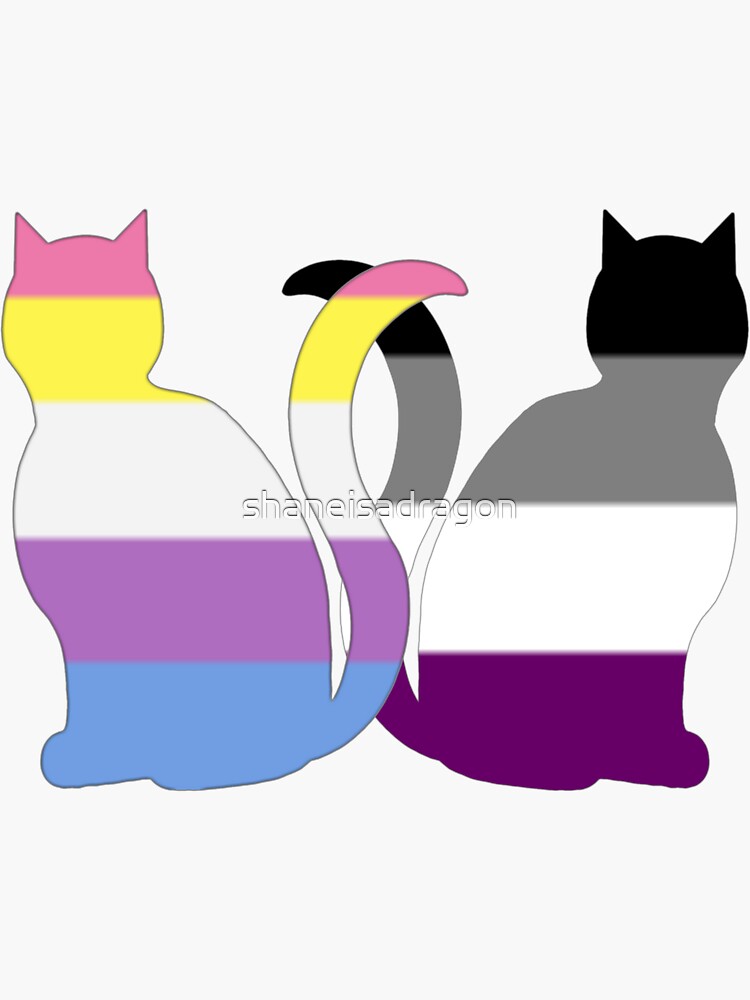 Bigender Ace Pride Cats Sticker For Sale By Shaneisadragon Redbubble