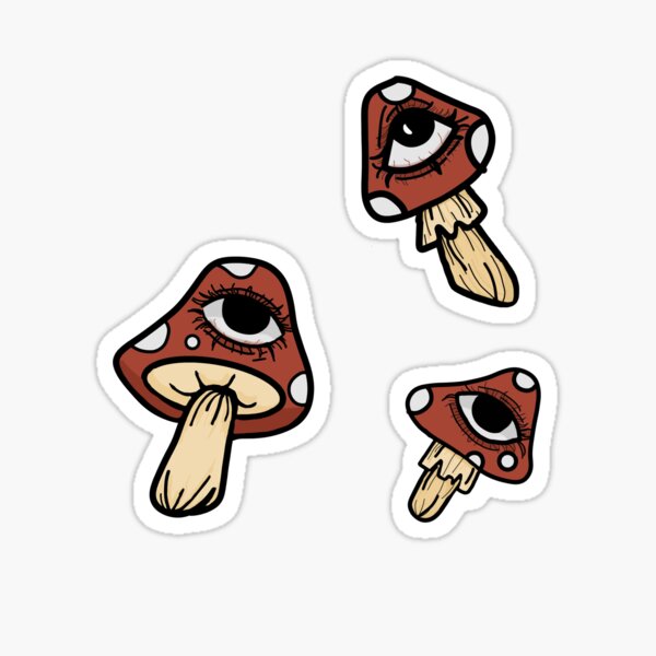 Mushroom Eyes Sticker For Sale By Lil Blumoon Redbubble