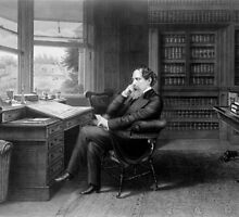 Portrait of Charles Dickens in His Study by Vintage Works