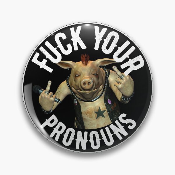 Fuck Your Pronouns Profanity Rocks Profanity Pig Middle Finger Rude