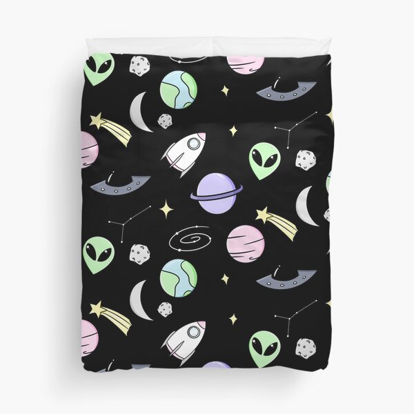 Space Aesthetic Black Duvet Cover For Sale By Genanne Art Redbubble