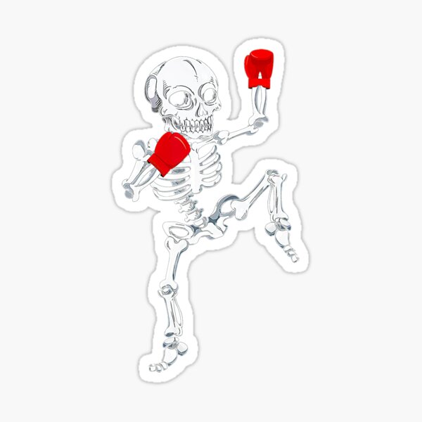 Skeleton Muay Thai Halloween Kickboxing Mma Sticker For Sale By