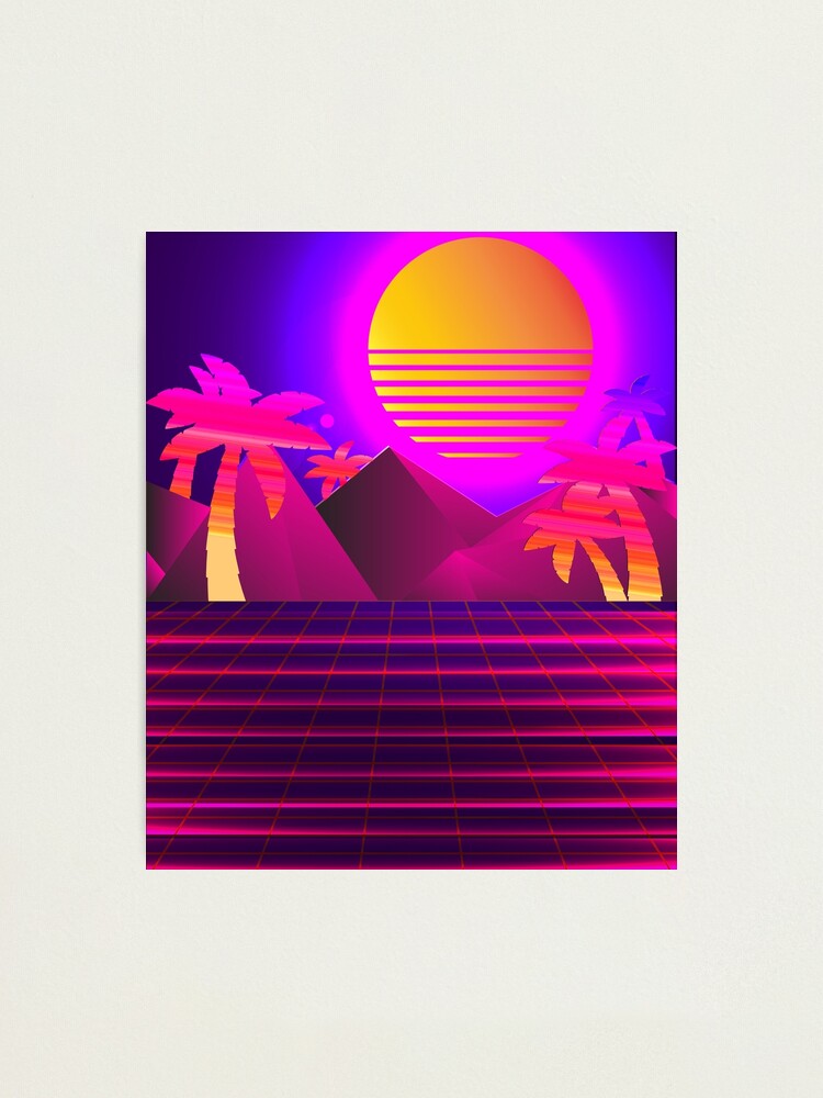 L Mina Fotogr Fica Synthwave Retro S Y S Vaporwave Sunset Con