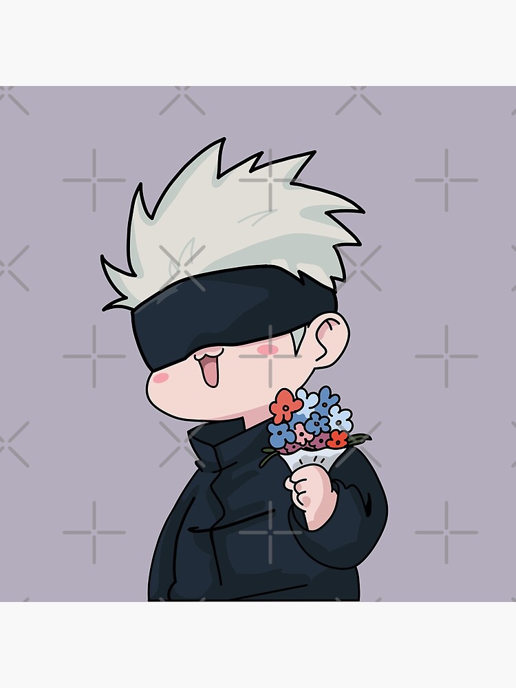 Chibi Satoru Gojo Gives You Flowers Jujutsu Kaisen Photographic