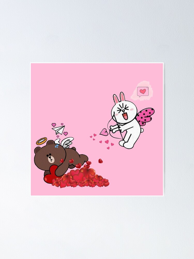 Brown Bear And Cony Poster By Designprolovely Redbubble