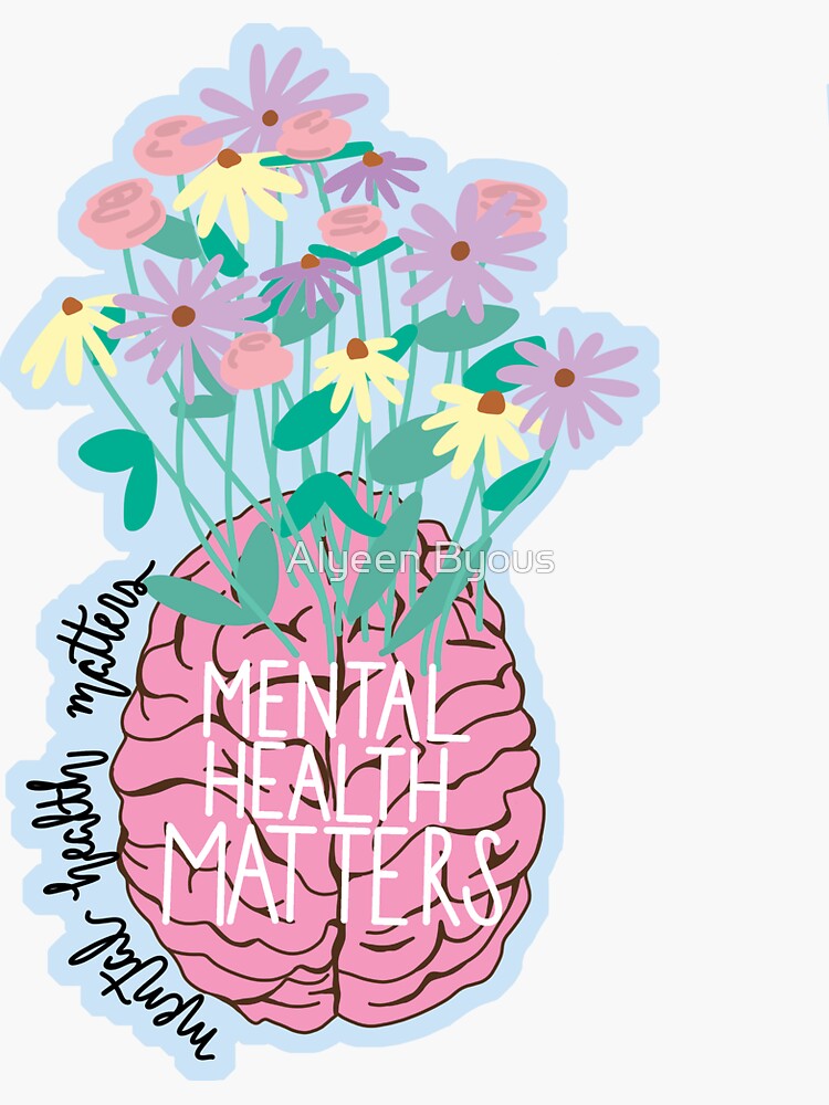 Mental Health Matters Design Brain Flowers Floral Mental Illness