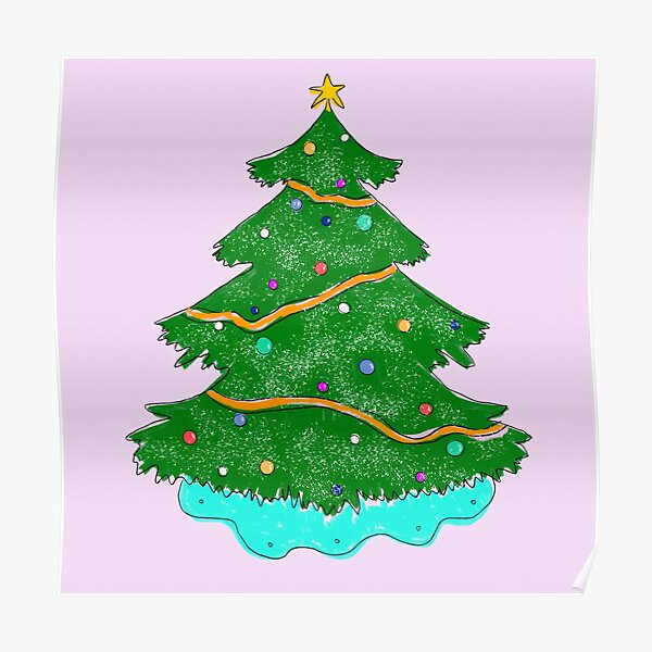 Colorful Christmas Tree Poster For Sale By DaisyLemon Redbubble