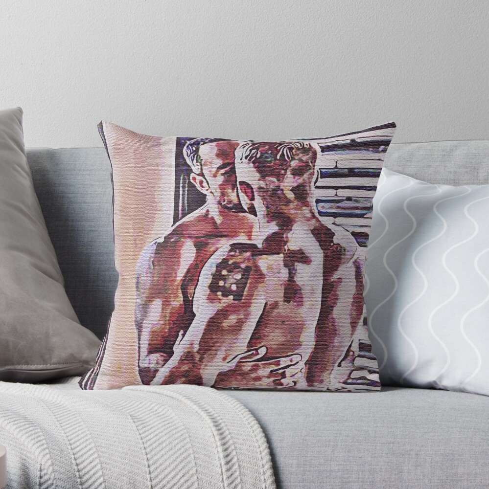 Morning Kisses Homoerotic Art Male Nudes Male Nude Throw Pillow By