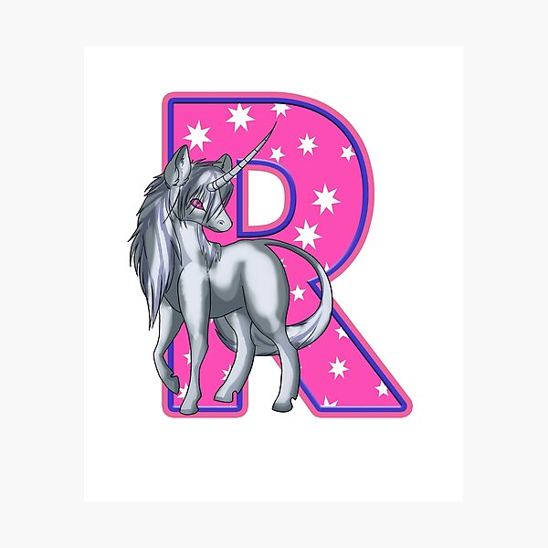 Unicorn Letter R Photographic Print For Sale By Moonsmileprod Redbubble