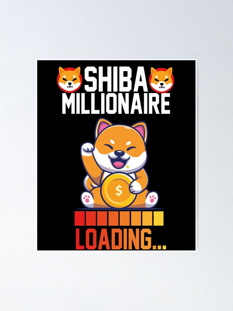 Póster Shiba Coin millonario cargando moneda criptográfica moneda