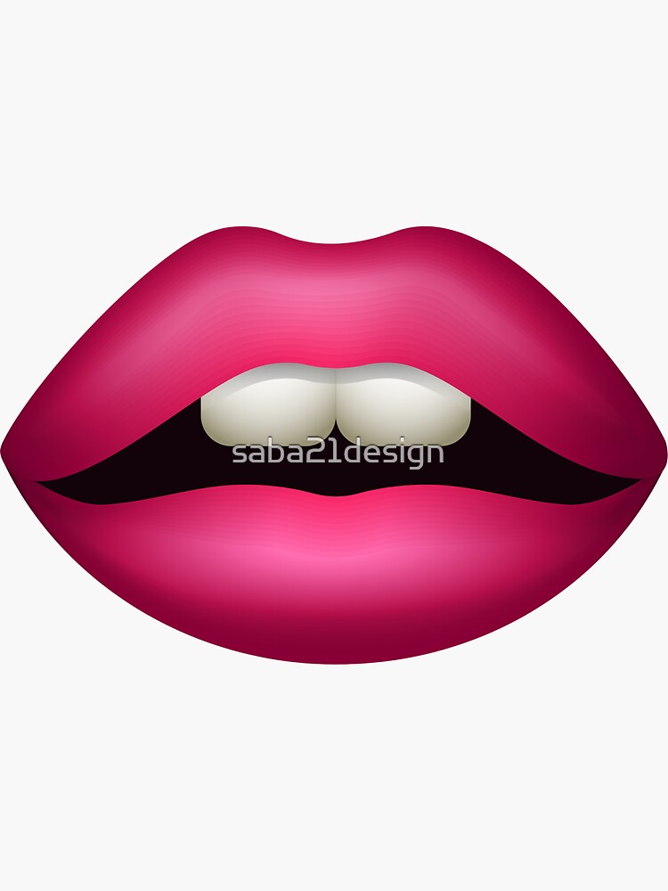 Pink Lips Sticker For Sale By Saba21design Redbubble