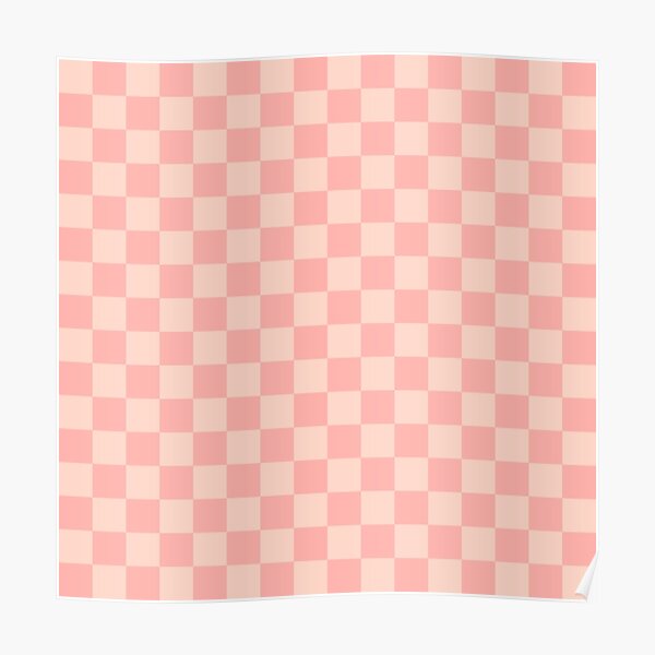 Checkerboard Check Checked Pattern In Pale Pink And Blush Poster For