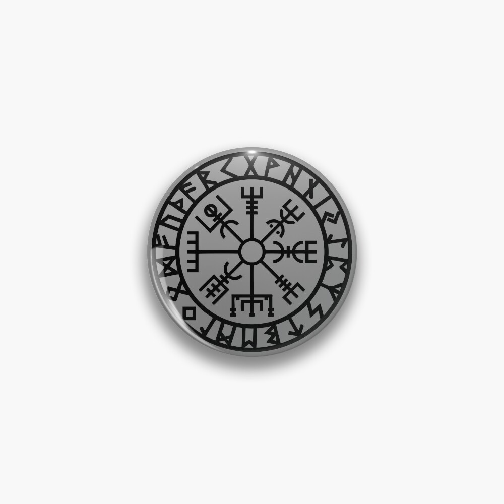 Vegvisir Futhark Runes Navigator Vikings Pin For Sale By