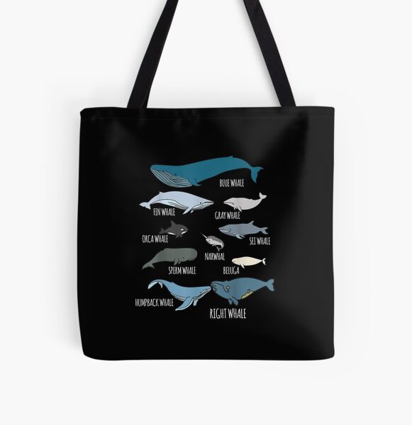 Bolsa De Tela Tipos De Ballenas Divertido Pijama Para Amantes De Las